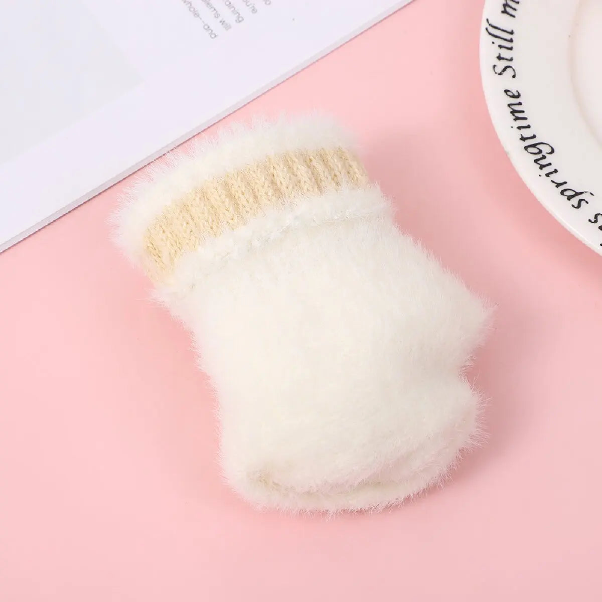 Cat Paw Plush Fingerless Gloves