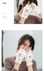 Cat Paw Plush Fingerless Gloves