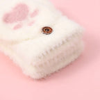 Cat Paw Plush Fingerless Gloves